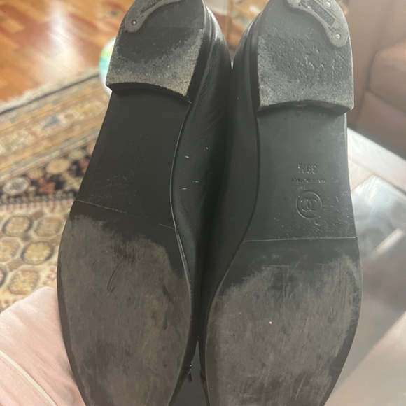 Chanel Ballet Flats Patent Black Lamb Skin 39.5 - Picture 3 of 7